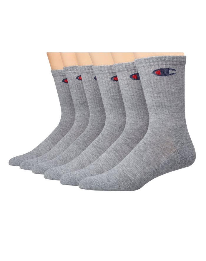 Champion Sokken Dames - Grijs - Crew C Logo 6-Pairs ( 613589-OQU )